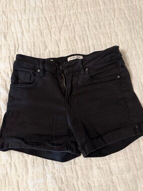 Vigoss Black Denim Jean Shorts - Frayed Hem
